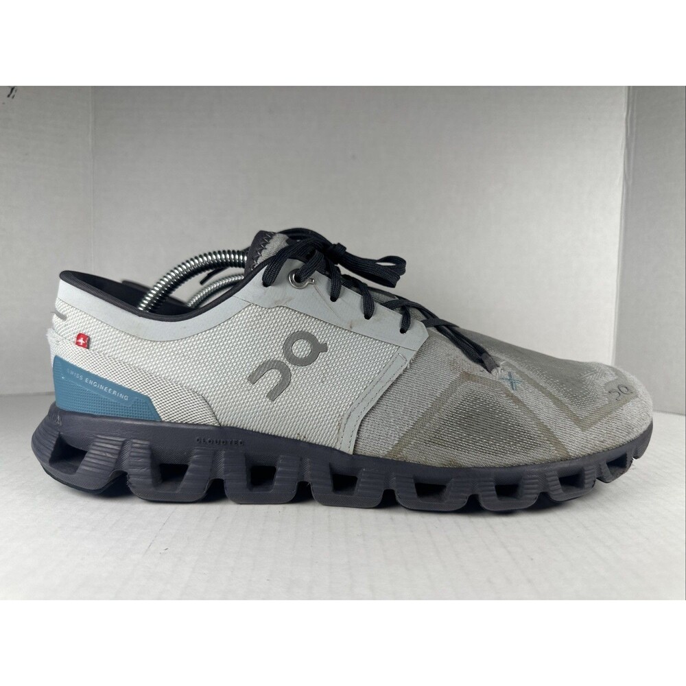 On Cloud X3 Glacier/Iron Men's Size 11.5 Sneakers Lace Up Running Walking
